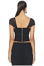 view 3 of 4 Asuka Shirred Mesh Top in Black