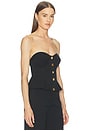 view 2 of 4 Anna Structured Peplum Corset Top in Black