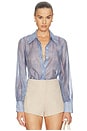 view 1 of 4 Jayleen Button Down Blouse in Pale Harbor Blue