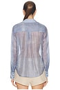 view 3 of 4 Jayleen Button Down Blouse in Pale Harbor Blue