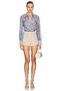 view 4 of 4 Jayleen Button Down Blouse in Pale Harbor Blue
