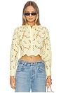 view 1 of 4 Seychelle Cropped Button Down Top in Lemon Sorbet