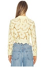view 3 of 4 Seychelle Cropped Button Down Top in Lemon Sorbet