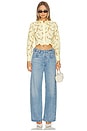 view 4 of 4 Seychelle Cropped Button Down Top in Lemon Sorbet