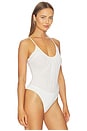 view 3 of 5 Gelina Ruched Bodysuit in White