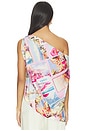 view 4 of 6 Driselle Scarf Top in Light Pink Multi Small Postcard Print