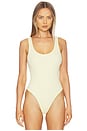 view 2 of 5 Nica Scoop Neck Tank Bodysuit in Lemon Sorbet