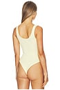 view 4 of 5 Nica Scoop Neck Tank Bodysuit in Lemon Sorbet