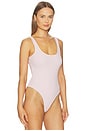 view 3 of 5 Nica Scoop Neck Tank Bodysuit in Icy Lilac