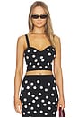 view 1 of 4 Tula Polka Dot Bra Knit Top in Black & Ecru Polka Dot