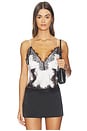 view 1 of 4 Kimber Lace Insert Cami in White & Black