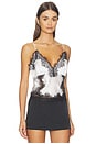 view 2 of 4 Kimber Lace Insert Cami in White & Black