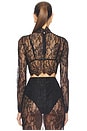 view 3 of 4 Henriette Lace Long Sleeve Top in Black