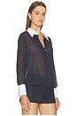 view 2 of 5 Sona Polplin Collar Blouse in Black & White Polka Dot
