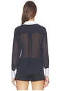 view 4 of 5 Sona Polplin Collar Blouse in Black & White Polka Dot