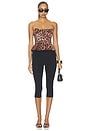 view 5 of 4 Mirella Corset Peplum Top in Tan Multi Java Leopard