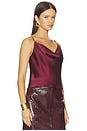 view 2 of 4 Calista Cowl Neck Cami Top in Merlot Red