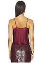 view 4 of 4 Calista Cowl Neck Cami Top in Merlot Red