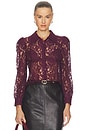 view 1 of 4 Anita Lace Button Up in Deep Sangria