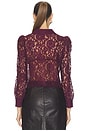 view 4 of 4 Anita Lace Button Up in Deep Sangria