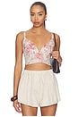 view 1 of 4 Kaori Bralette in Tan Multi Textured Jungle Toile