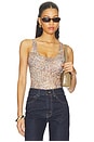 view 1 of 5 BODY KALEA SCOOP NECK TANK in Tan & Mv Valencia Leopard