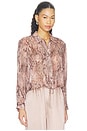 view 2 of 4 Cosette Crop Hi Low Shirt in Western Snake Print