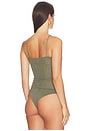 view 4 of 5 Gelina Ruched Bodysuit in Smokey Olive