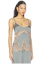 view 2 of 4 Mitsu Lace Trim Cami in Smokey Olive & Praline