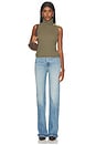 view 5 of 5 Ceci Slvless Turtle Neck in Ash Olive & Gold
