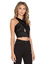view 2 of 3 Criss Cross Front Crop Top in Black