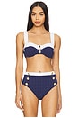 view 1 of 5 Alexandria Structured Bikini Top in Color Block Chic Marine