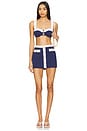 view 4 of 5 Alexandria Structured Bikini Top in Color Block Chic Marine