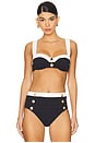 view 1 of 5 Alexandria Colorblock Chic Bikini Top in Black