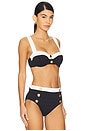 view 2 of 5 Alexandria Colorblock Chic Bikini Top in Black