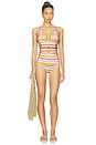 view 1 of 4 Plunge One Piece in Watercolor Stripe