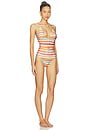 view 2 of 4 Plunge One Piece in Watercolor Stripe