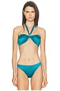 view 1 of 4 Krysta Halter Bandeau Bikini Top in Crystal Teal