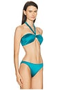 view 2 of 4 Krysta Halter Bandeau Bikini Top in Crystal Teal