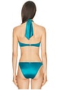 view 3 of 4 Krysta Halter Bandeau Bikini Top in Crystal Teal