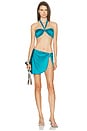 view 4 of 4 Krysta Halter Bandeau Bikini Top in Crystal Teal