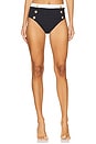 view 1 of 5 Vanessa Colorblock Chic High Waisted Bikini Bottom in Black