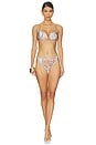 view 4 of 4 Alisha Over The Shoulder Bikini Top in Ice Blue Multi