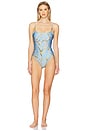 view 1 of 3 Remi Chain Lingerie One Piece Swimsuit in Sky