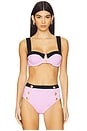 view 1 of 5 Alexandria Colorblock Chic Bikini Top in Light Violet