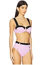 view 2 of 5 Alexandria Colorblock Chic Bikini Top in Light Violet