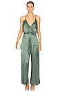 view 1 of 3 Fleur Belted Silky Jumpsuit in Palm