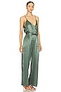 view 2 of 3 Fleur Belted Silky Jumpsuit in Palm