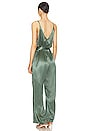 view 3 of 3 Fleur Belted Silky Jumpsuit in Palm