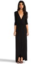view 1 of 4 3/4 Sleeve Surplus Jersey Maxi Dress in Black